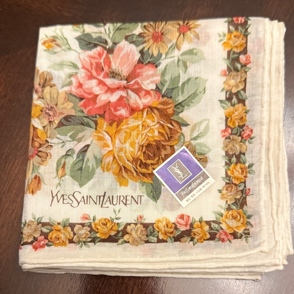 Yves Saint Laurent Floral Print Handkerchief